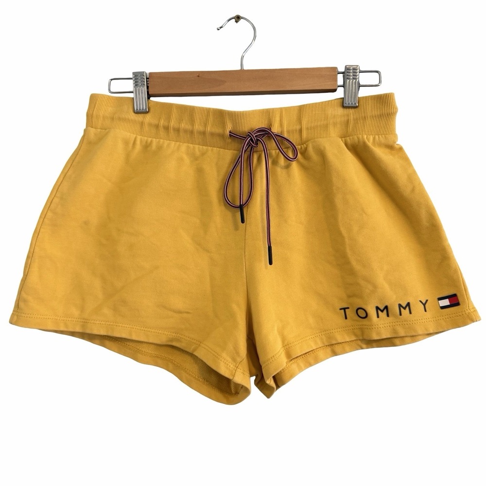 Tommy Hilfiger Yellow Shorts Women Small. Cotton /‎ Drawstring